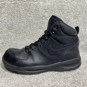 Nike Manoa Black Leather Boots Shoes AJ1280-001 YOUTH US  Size 5.5